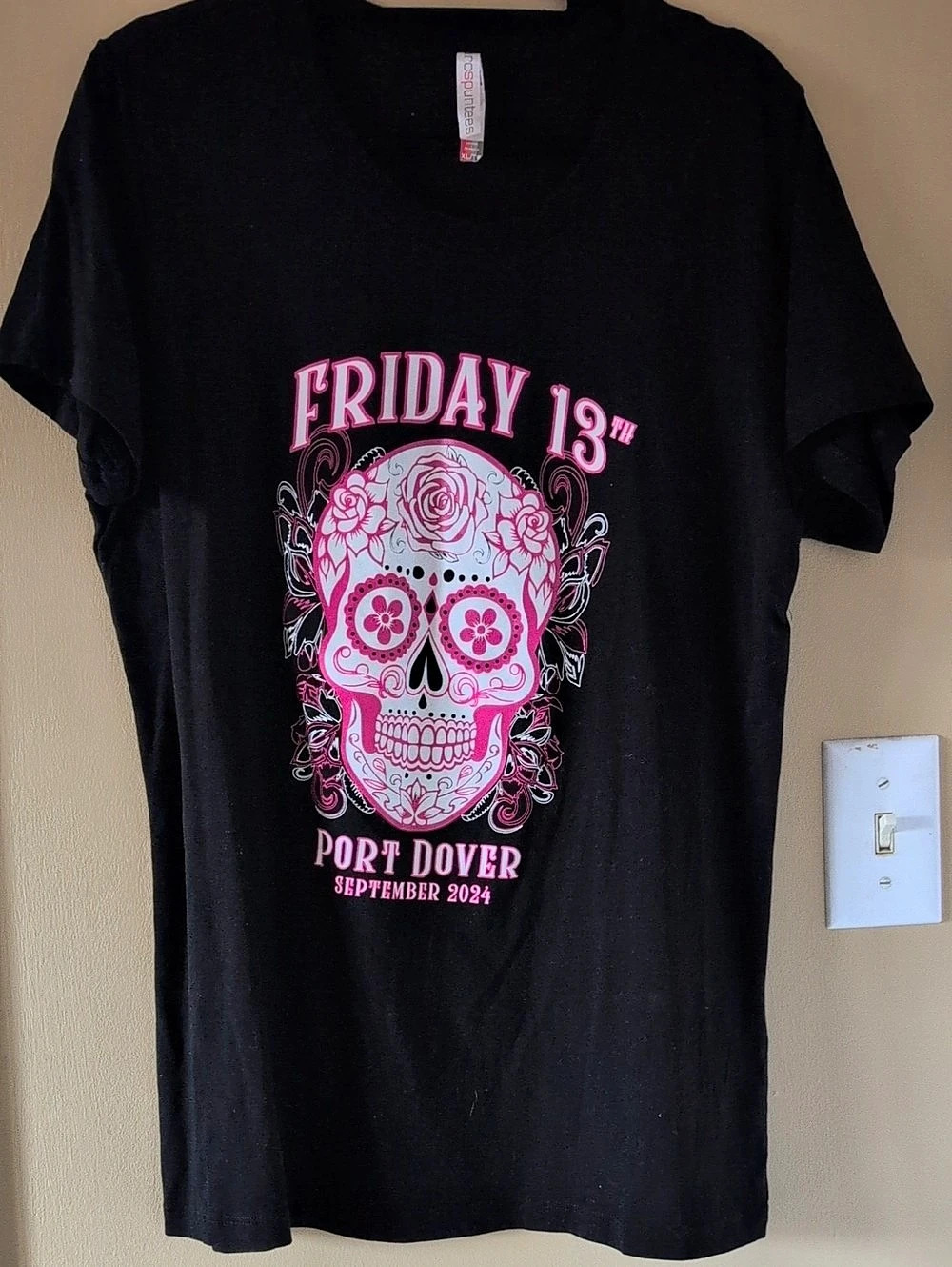 Port Dover Friday the 13th September 2024 Event T-Shirt Black & Pink